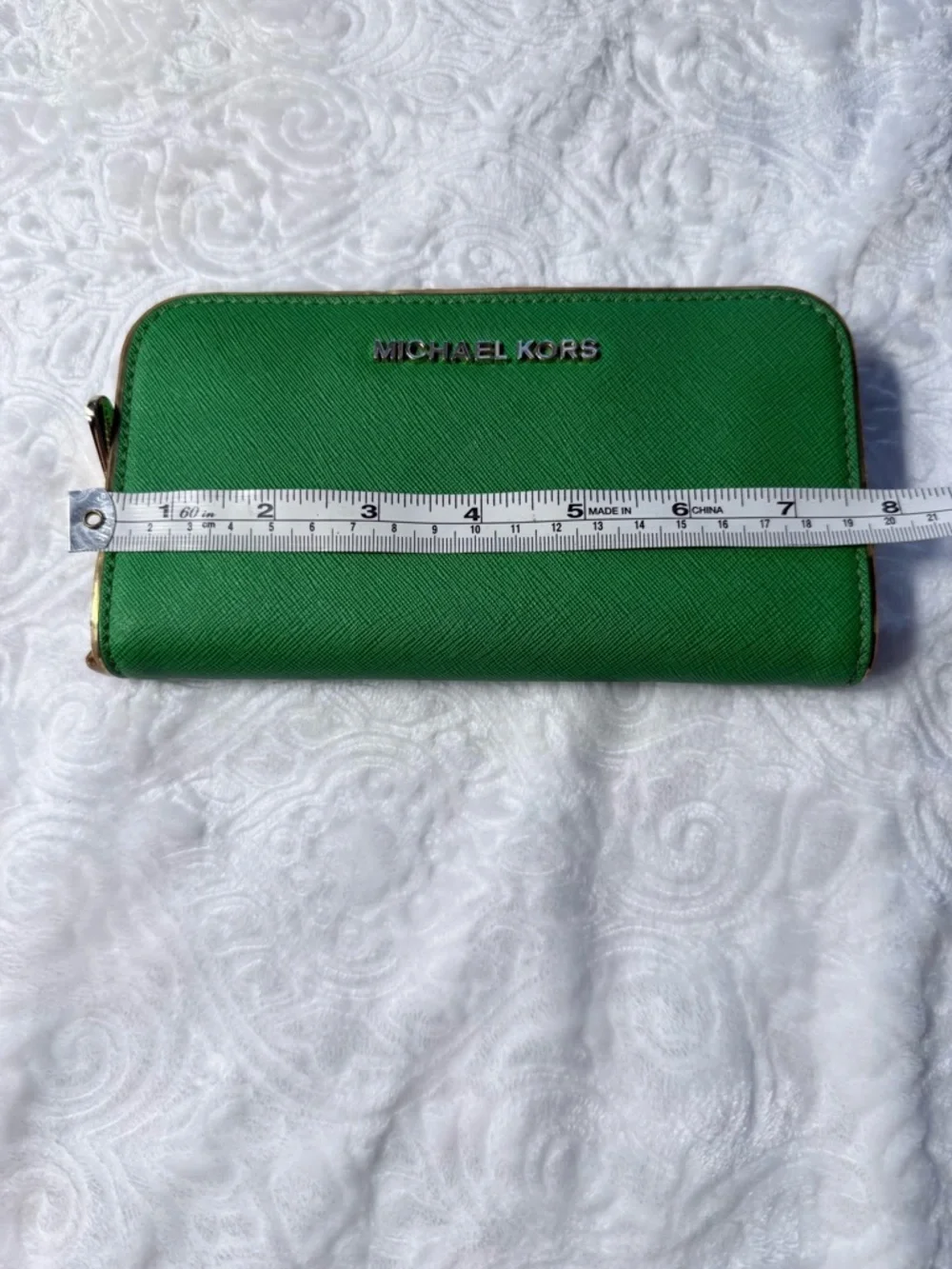 Michael Kors Wallet Bundle Green Zip Around & Red Wristlet Wallet